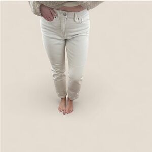 Good American Straight Leg Cream Jeans